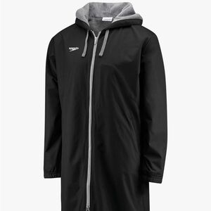 Speedo Black Fleece Lined Swim Coat